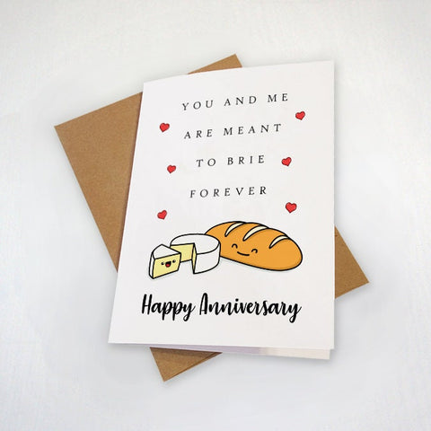 Cheesy Brie Anniversary Card, Cute Anniversard Card For Couples, Funny Anniversary Card For Husband, Card For Girlfriend, Cute Card For Him