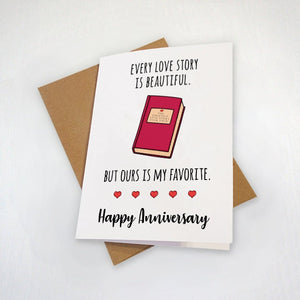 Love Story Anniversary Card For Him, Adorable Anniversary Gift, Sweet Anniversary Card For Boyfriend, 1st Anniversary Card For Girlfriend