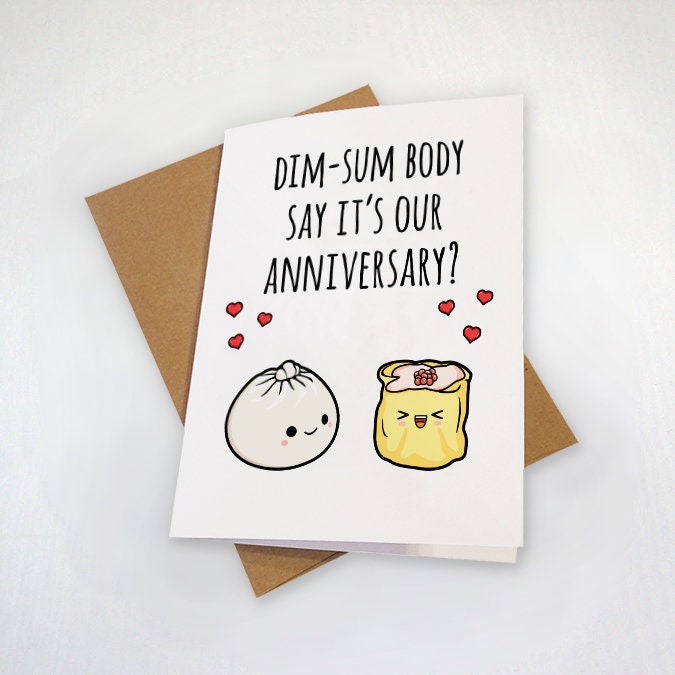 Dim Sum Anniversary Card For Wife, Cute Foodie Birthday Card For Boyfriend, Funny Anniversary Card For Him, Card For Her