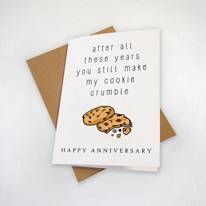 Cute Anniversary Card For Baker, Sweet Chocolate Chip Cookie Anniversary Gift Card For Husband, Lovely Anniversary Present For Wife