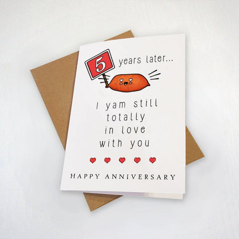 Funny Personalized Anniversary Card - Custom Year, Cute Yam Anniversary Card, Hilarious Happy Anniversary, Funy Anniversary Card for Husand