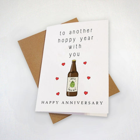 Beer Anniversary Card For Kraft Beer Brewer, Beer Hobbyist, Anniversary Gift For Husband, Funny Beer Card