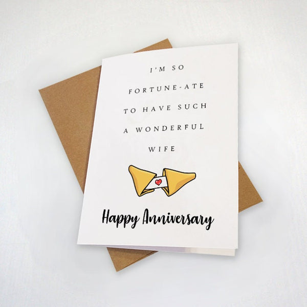 Cute Fortune Cookie Anniversary Card, Awesome Anniversary Present For Husband, Adorable Anniversary Gift For Wife, Lovely Anniverary Card