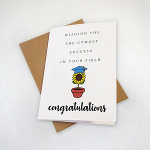 Wishing Success Congratulations, Graduation Card For Her, Cute Congrats Card For New Graduate, Card For Son,