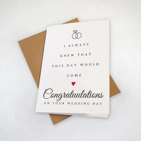 Sweet Congratulations Card Newly Married Couple, Congrats For Newly Weds, Congrats To The Bride & Groom,