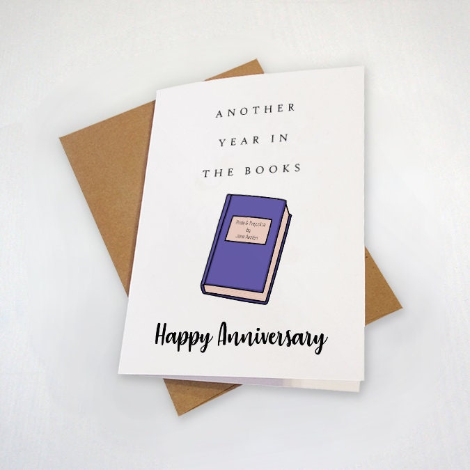 Cute Anniversary Card For Avid Book Reader, Adorable Anniversary Gift, Sweet Anniversary Present For Her, Novel Read Anniversary Card