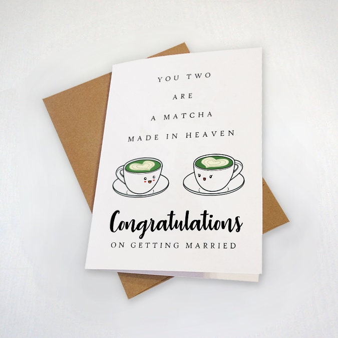 Cute Congratulations Card For Newly Married Couple, Match Made In Heaven Wedding Congrats Card, Best Wishes Card For Bestie, Best Friend