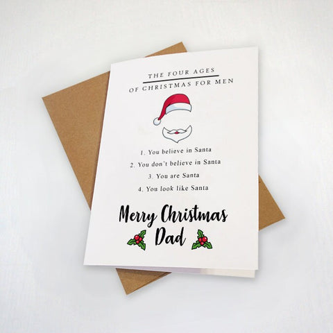 Funny Christmas Card For Dad, Hilarious Holiday Gift Card For Grandpa, X-Mas Card For Grandfather, In-Law Christmas Gift, X-Mas Card For Men