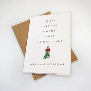 Under The Mistletoe Christmas Card, Lovely X-Mas Card For Husband, Holiday Card For Wife, Christmas Present For Boyfriend, Card For Her