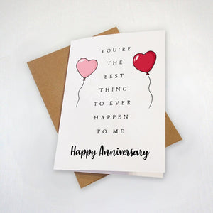 Adorable Anniversary Card, Best Thing To Ever Happen To Me, Cute Anniversary Card For Boyfriend, Funny Pun Card, Love Card For Husband