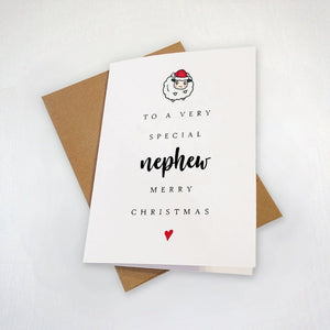 Cute Christmas Card For Nephew, Baby Boy X-Mas Card From Aunt, First Christmas For Newborn, To A Very Special Nephew